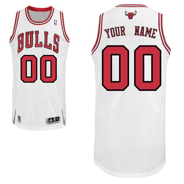 Men Chicago Bulls White Custom Authentic NBA Jersey